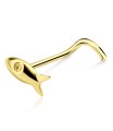 Fish Shaped Silver Curved Nose Stud NSKB-85